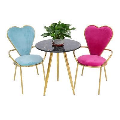 Wholesale Home Furniture Hotel Restaurant Metal Frame Blue Velvet Fabric Wedding Chair