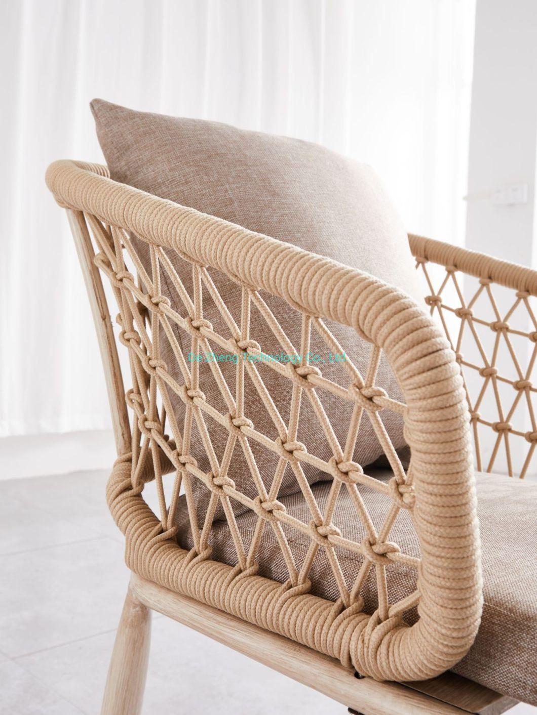 High Quality Luxury Rope Chair Comfortable Metal Outdoor Chair Stackable Factory Direct Outdoor Chair