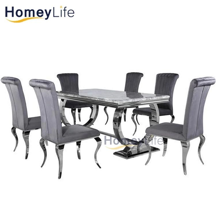 Comfortable PU Cushion Dining Chair Modern Stainless Steel Chair