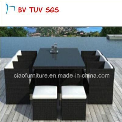 Hand Weaving Dining Furnitures Rattan restaurant Table Set