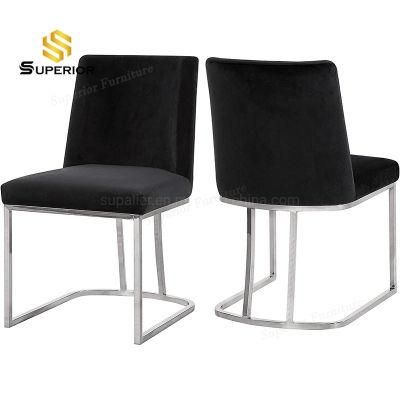 Modern Low Back Accent Dining Chairs with Stainless Steel Frame