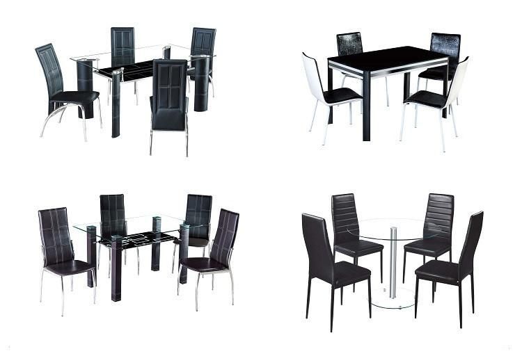 Factory Wholesale Modern Hot Simple Style High Strength Glass Black Dining Table