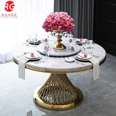 Marble Top Round Gold Dining Table Set White Gold Dining Chair and Black Gold Dining Chair