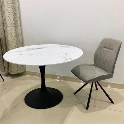 Excellent Quality Tempered Glass Nordic Dining Table Luxury Round Marble