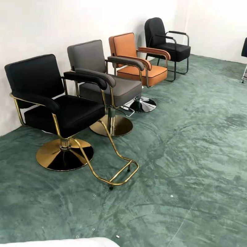 Beauty Salon Barber Shop Saloon Women Man Beige and Gold Color Stylish Lifting Hair Cut Hairdressing Chair