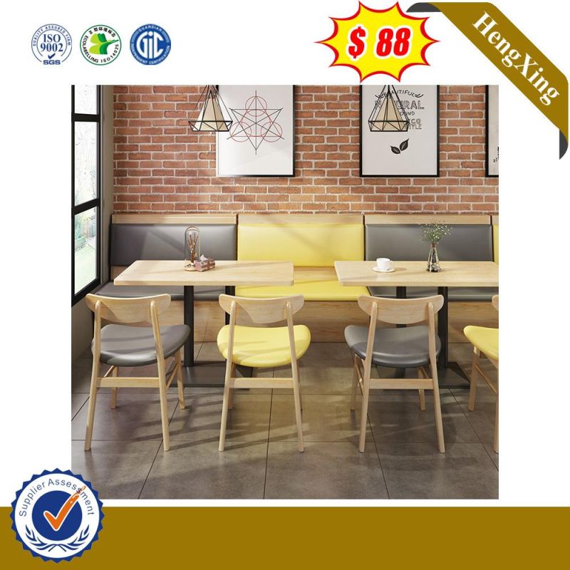 Yellow Wooden Melamine MDF Dining Set Table with Chairs