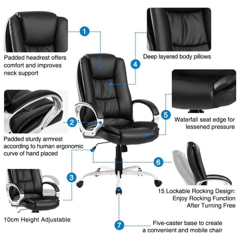 OEM Factory High Back Custom Adjustable Executive Office Chair for Adult