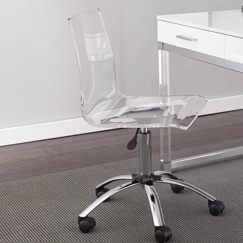 Transparent Chair Modern Transparent Seat Chair with Cushion Swivel Lift Office Chair