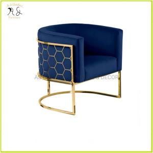 Luxury Golden Metal Brass Fabric Upholstery Chair for Living Room