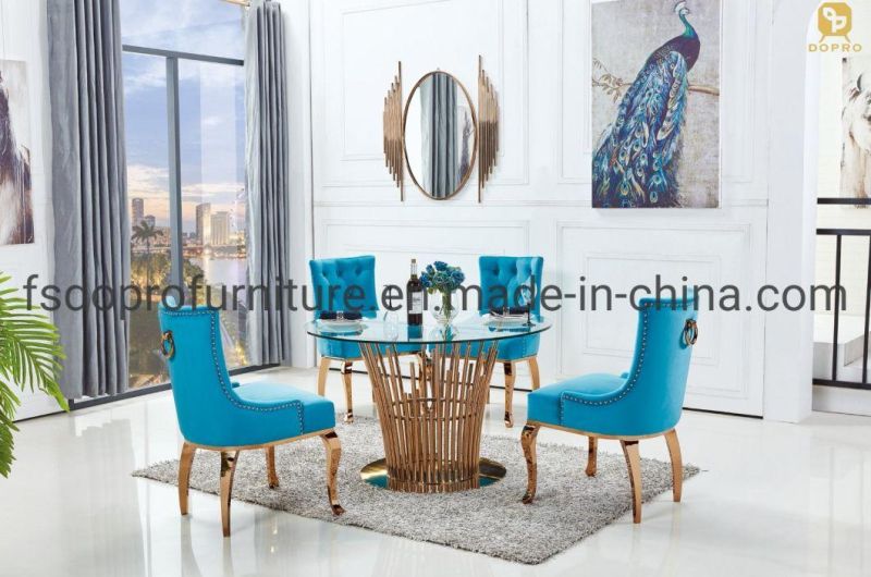 Dining Room Furniture Metal Leg Modern Dining Table Set-D12