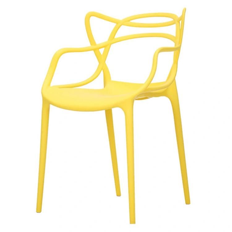 Easy to Clean Mould Injection Plastic Outdoor Dining Chair Stackable Colorful PP Beach Chair