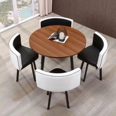 Modern Restaurant Dining Banquet Wedding Event Round Table with Wooden Top