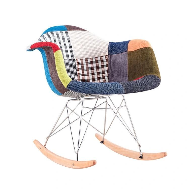 French Velvet Upholstered Modern Dining Room Chair for Restaurant, Nordic Luxury Fabric Dining Chair