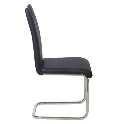 Wholesale Cheap High Quality PU Leather Bow Dining Chair with Iron Leg Electroplating
