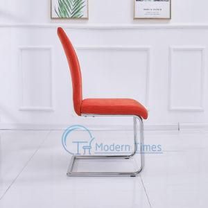 Outdoor Furniture Modern and Elegant Red Leather Upholstered Seat High Back Outdoor Dining Chair