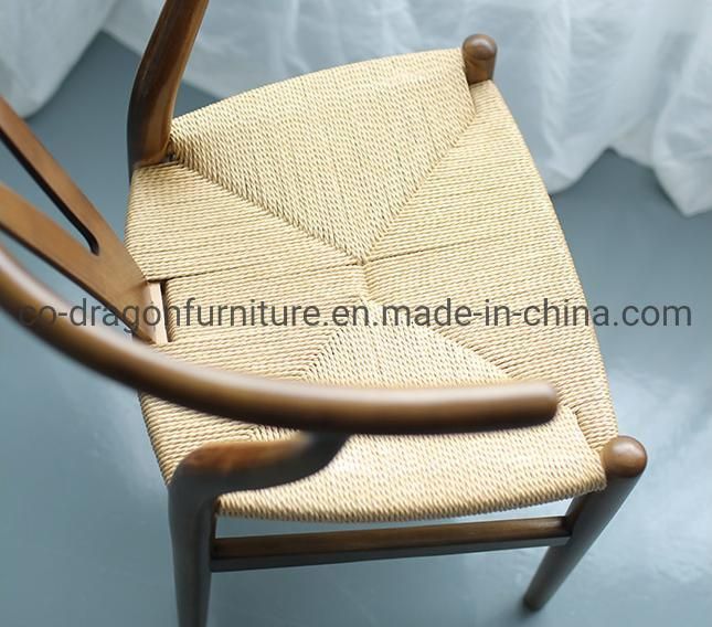 Fashion Chinese Style Dining Furniture Wooden Dining Chair with Rattan