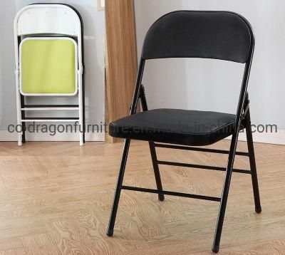 Wholesale Home Furniture Cheap Metal PU Foldable Dining Chair