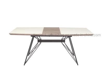 Nordic Style Furniture Household MDF Wood Light Luxury Dining Table Rectangular Table Wooden Top Dining Table