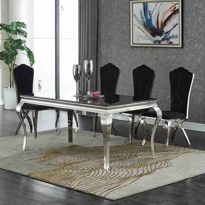 Foshan Custom Home Furniture Stainless Steel Dining Room Table