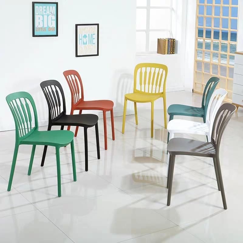 Wholesale Modern Plastic Backrest Family Leisure Dining Chair Pure Plastic Leisure Chair