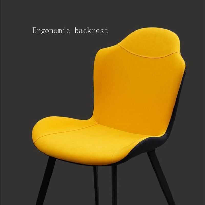 European Design Home Furniture Ergonomic PU Steel Leg Dining Chair