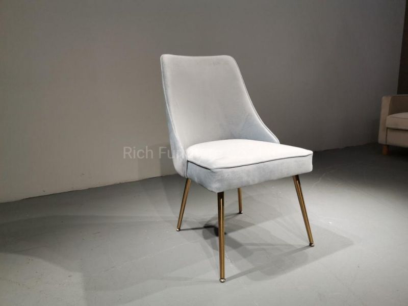 Nordic Leisure Restaurant Dining Chair with Gold Finish Metal Leg We-09