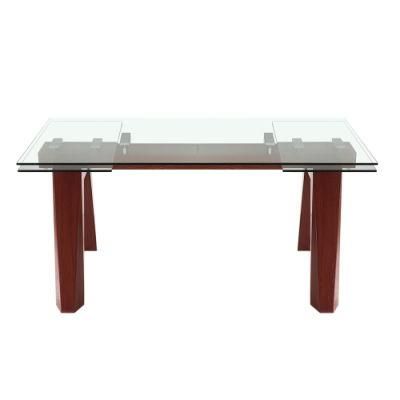 Contemporary Hotel Furniture Glass Dining Table
