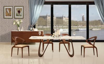 Living Room Hotel Modern Home Furniture Wooden Base Marble Dining Table