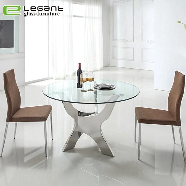 Customized Living Room Furniture Tempered Glass Dining Table