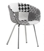 China Factory Cheap Nordic Modern Fabric Colorful Patchwork Dining Chair