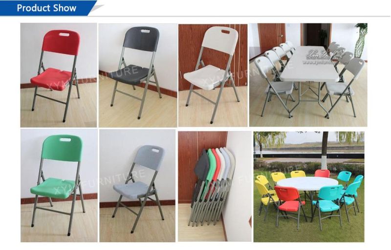 Durable Special Back Blue Plastic Foldable Outdoor Chair