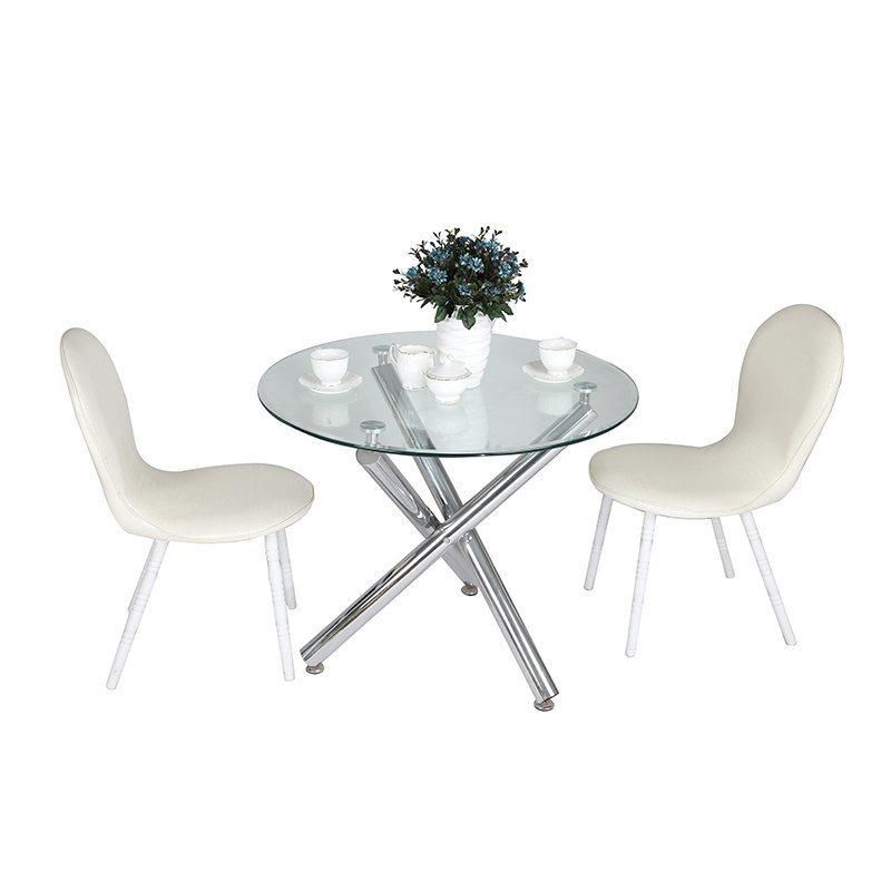 Nordic Style Cheap Price Tempered Glass Dining Table