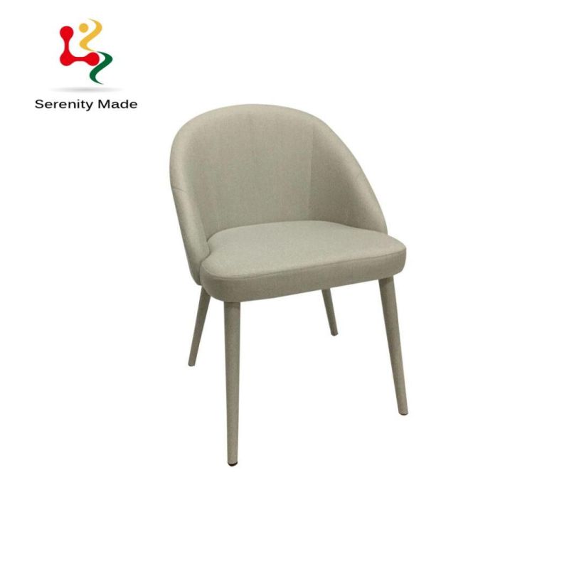 Light Green Fabric Wooden Dining Armchairs for Restaurant