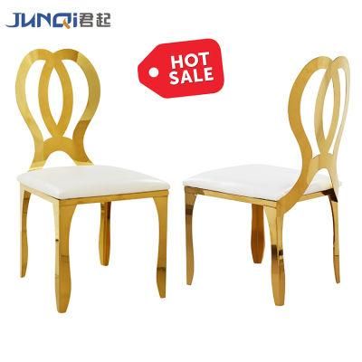 Gold Moon Shape Frame Stainless Steel Furniture Hotel Dining Chair
