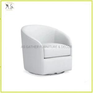 Modern Designer Luxury Swivel Beige Upholstery Lounge Single Sofa Chairs