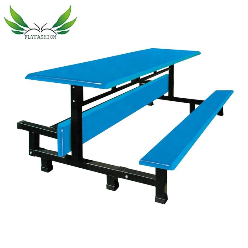 School Restaurant Stainless Steel Long Dining Table and Chairs