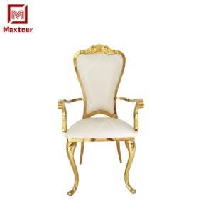 Hot Selling Gold Stainless Steel Wedding Armchair Modern