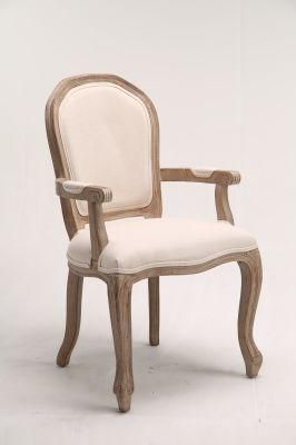 Kvj-7149 Upholstery French Antique Dining Room Armchair
