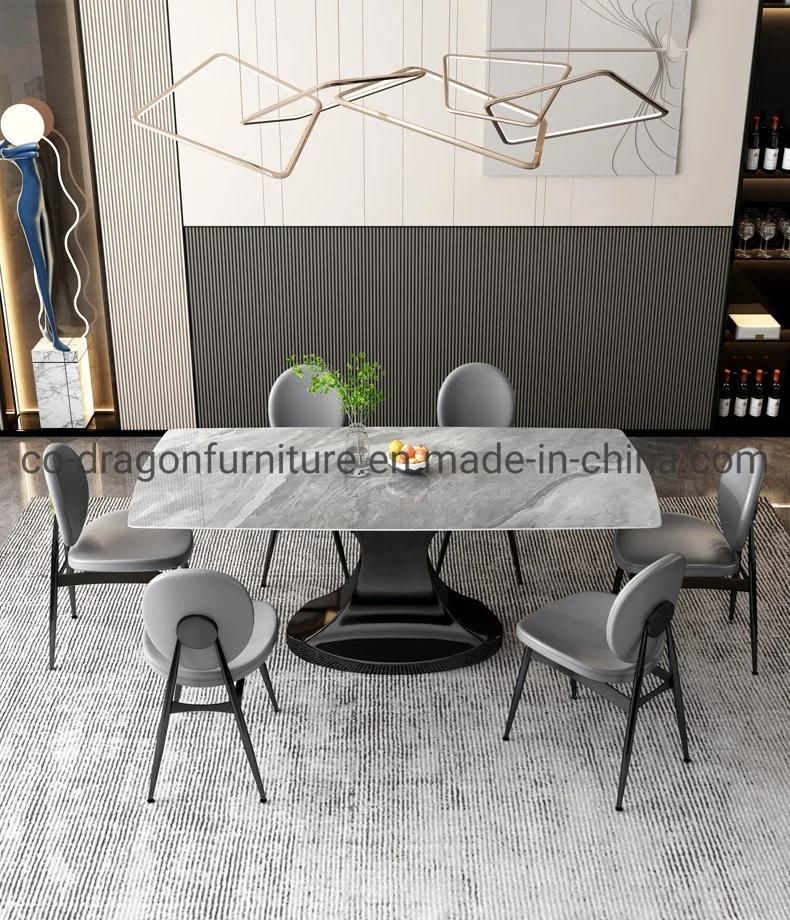 2021 New Design Unique Frame Dining Table with Marble Top