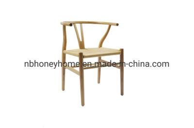 Oak Wood Paper Seat Wishbone Y Back Chair
