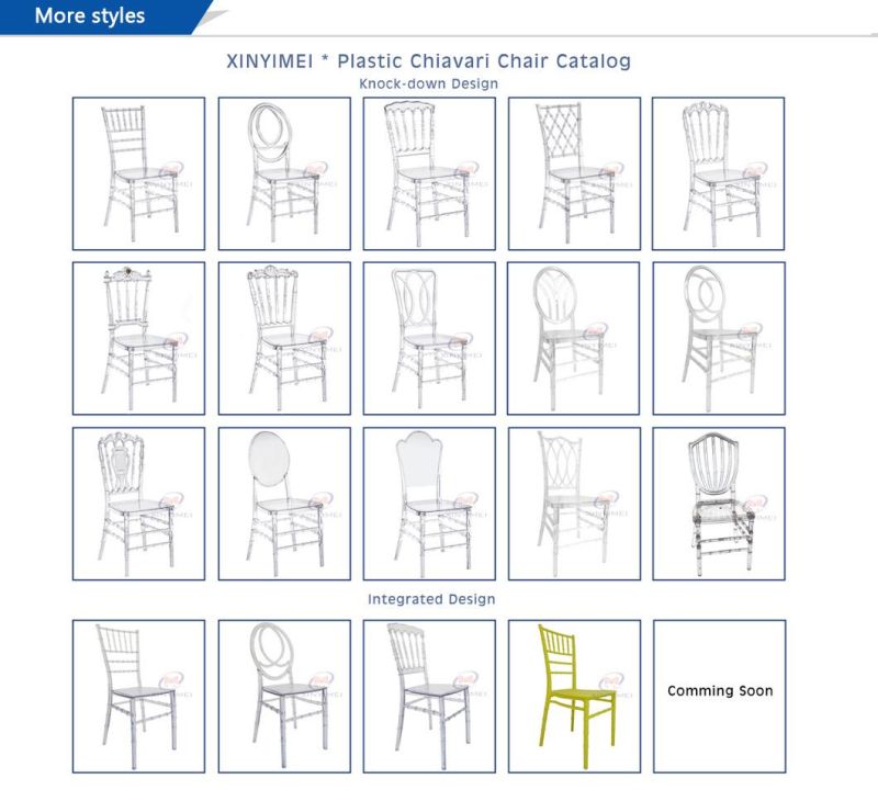 Xinyimei Furniture New Style Banquet Hotel Resin Transparent Sillas Tiffany Chair