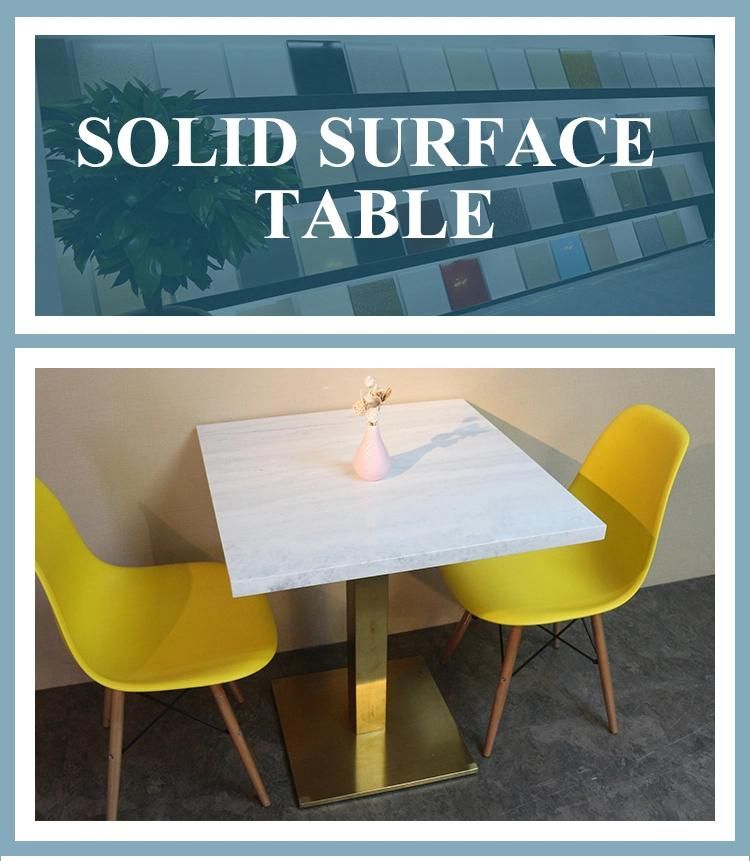 Marble Look Solid Surface Stone Fast Food Restaurant Dining Table