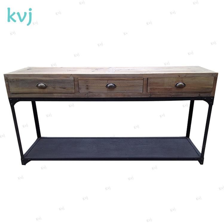 Kvj-7318 Vintage Industrial Colonial Wooden Standing Cabinet