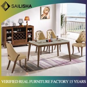 Dining Room Furniture Luxury Dining Table Set 6 Chairs Solid Wood Marbletable with Marble Top