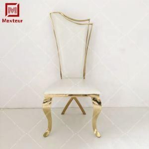 Hotel High Back Gold Stainless Steel Frame Banquet Chair Wedding