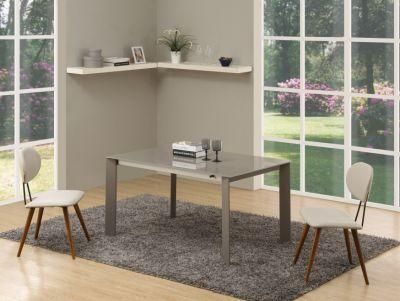 Modern Customized Rectangle Furniture Glass with Metal Dining Table