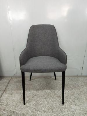 Modern Dining Chair for Home with Coated Metal Leg and Fabric Upholstered