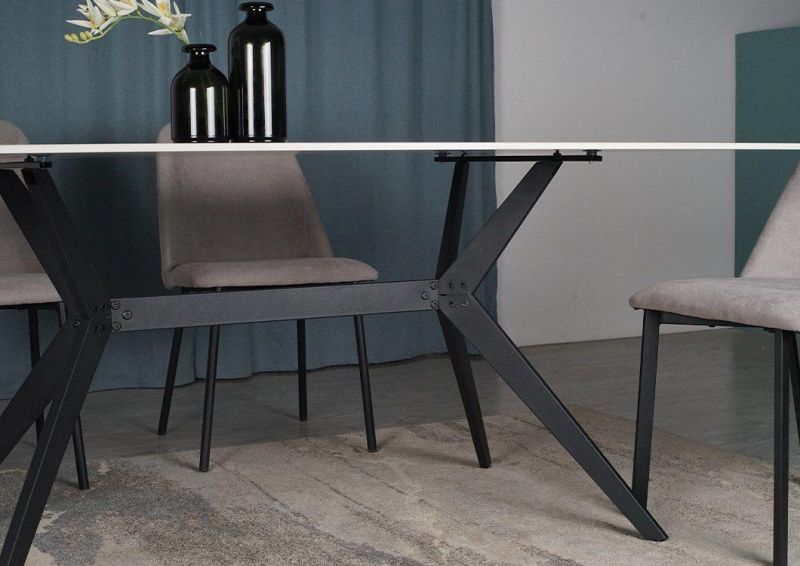 Foshan Modern Home Hotel Restaurant Furniture Set Stainless Steel Frame Marble Top Dining Table