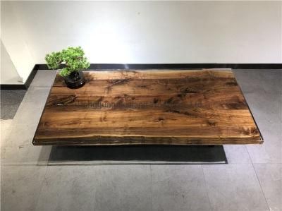 American Walnut Wooden River Table Top/ Epoxy Resin Full Cover Counter Top with Live Edge