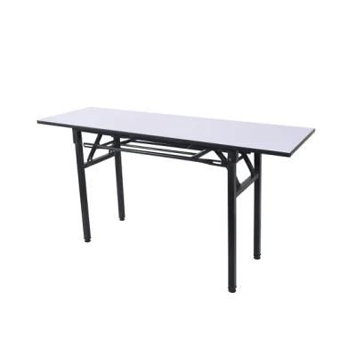 Customized Available Metal Iron Frame Wood Folding Table for Dining